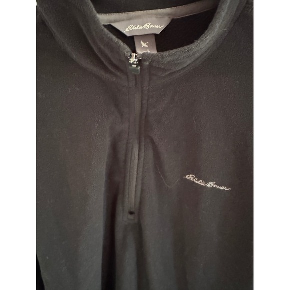 Eddie Bauer Other - Eddie Bauer Mens Black Fleece 1/4 Zip Pullover‎ Sweatshirt Casual Outdoor Size L
